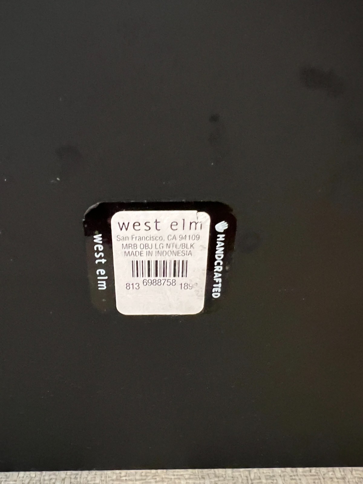 West Elm Handcrafted Black Modern Metal Decorative Display Stand Holder