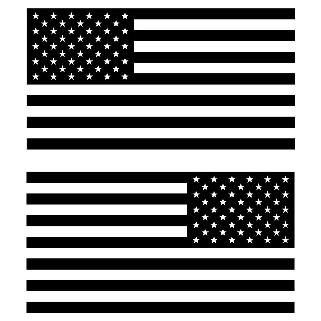 Pair American Flag Vinyl Decals – Matte Black Stickers Custom Sizes for Vehicles