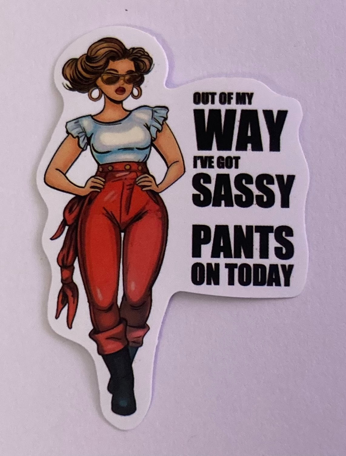 Retro Sarcastic Sassy Pants 1.5"x2.5" Funny Matte Sticker Junk Journal Supplies