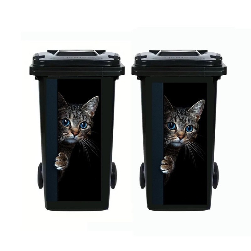 Puppy Donkey Trash Can Decal Funny Vinyl Sticker Easy Apply Removable Colorful