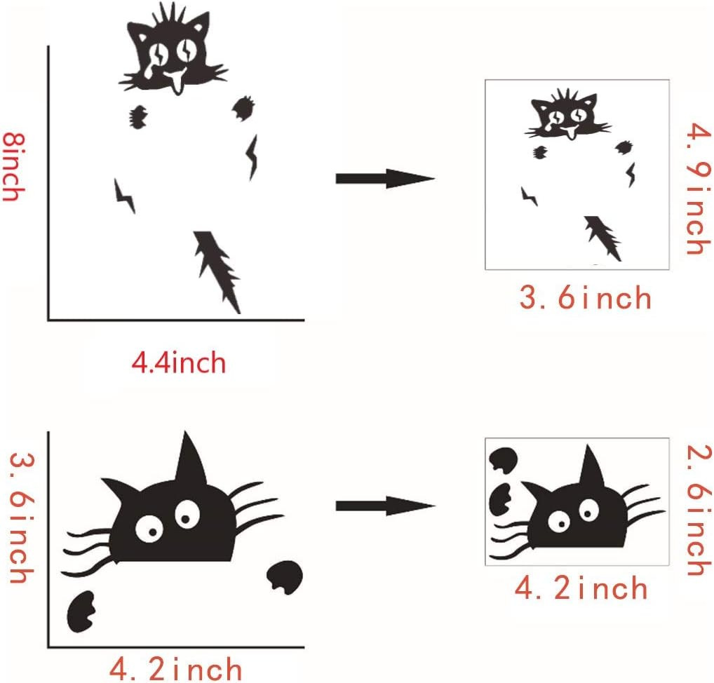 Removable Switch Sticker, 6 Pcs Cute Black Cats Cartoon Wall Sticker, Light Swit