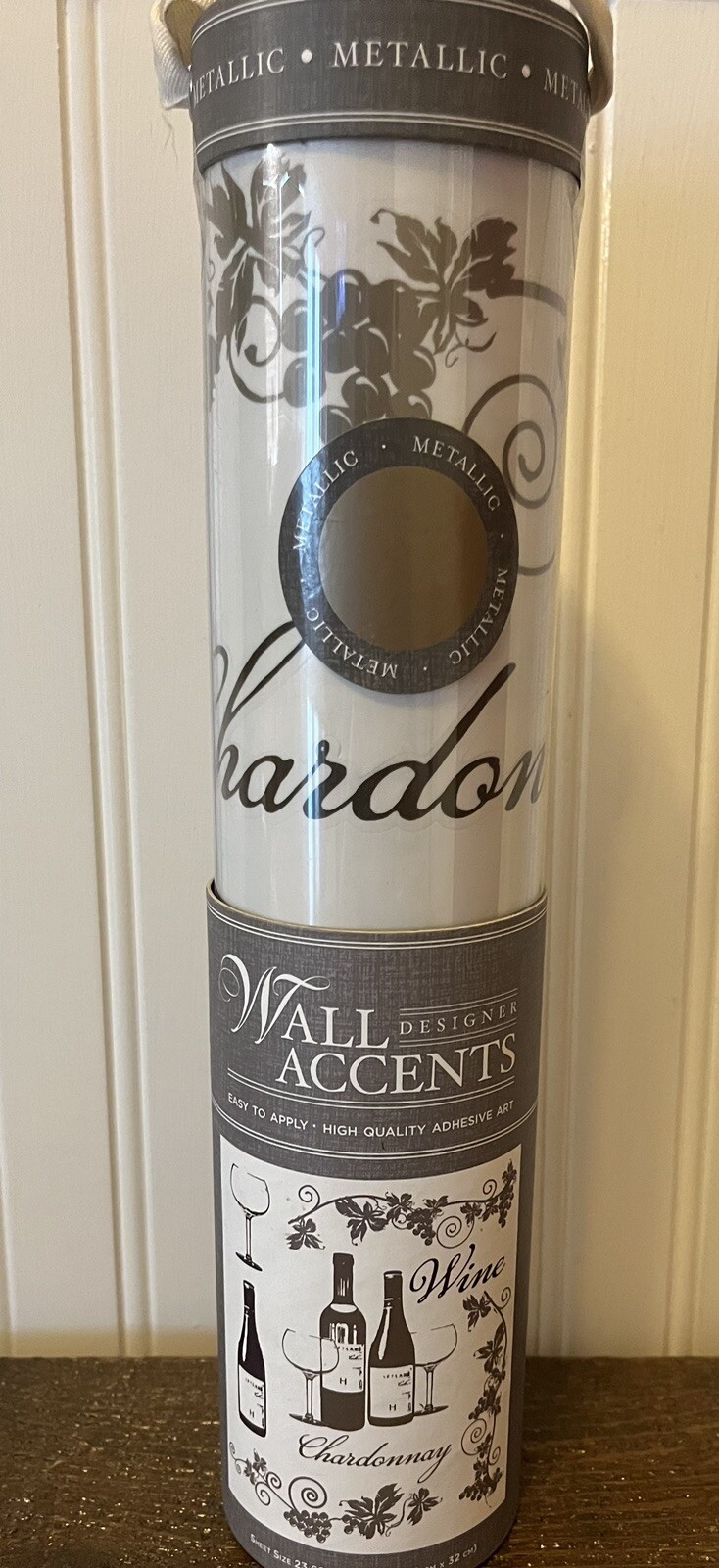 Designer Wall Accents Adhesive Decorator Metallic Wall Kit "Chardonnay" NIB