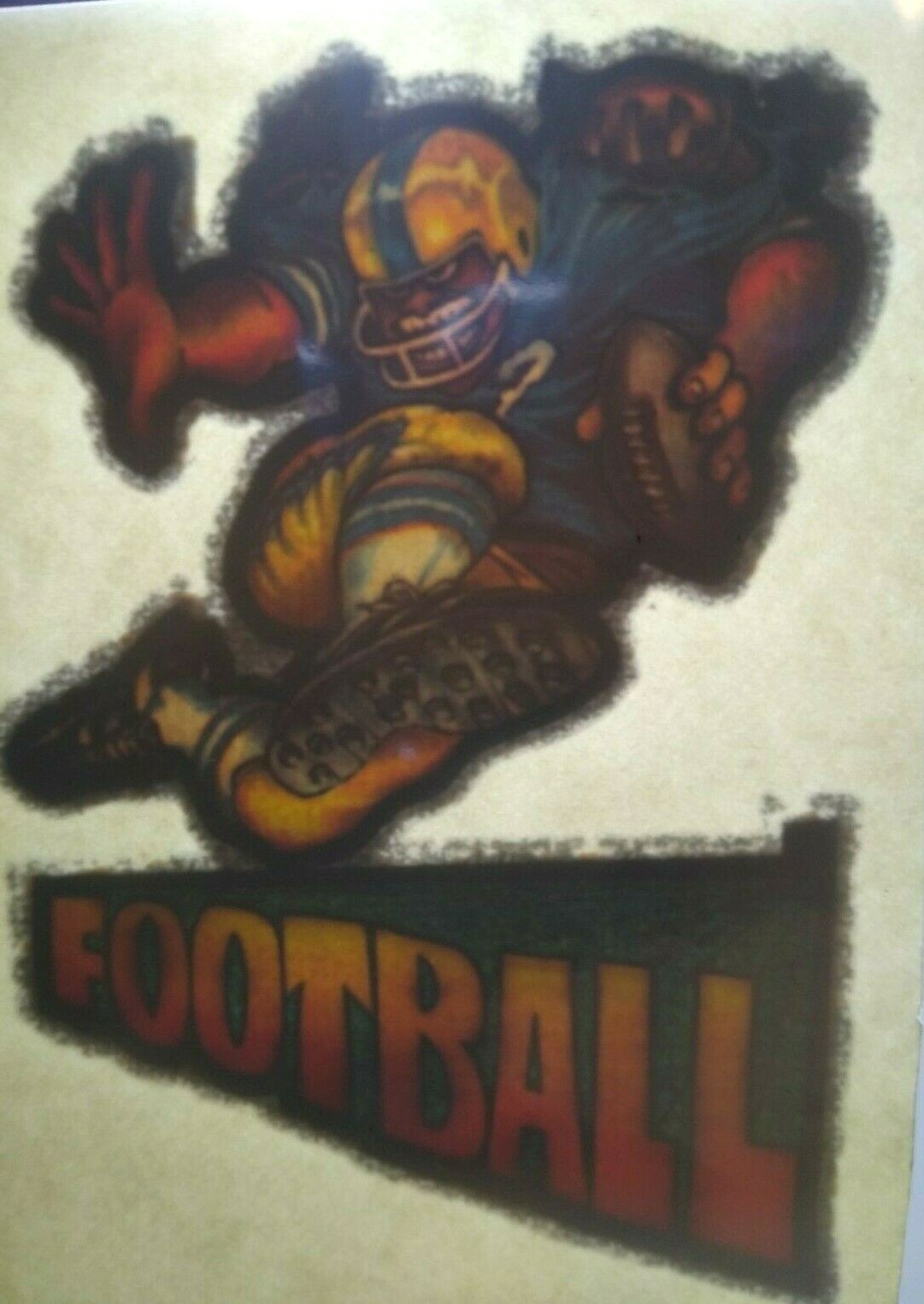 Football Screamin Gleamin Glitter Iron-On Decal Donruss Retro Vintage Original