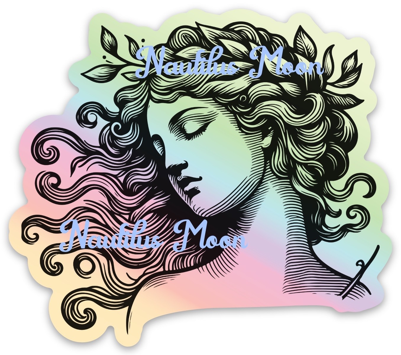 Aphrodite Goddess holographic Die-Cut Sticker 3" wide – Free Shipping