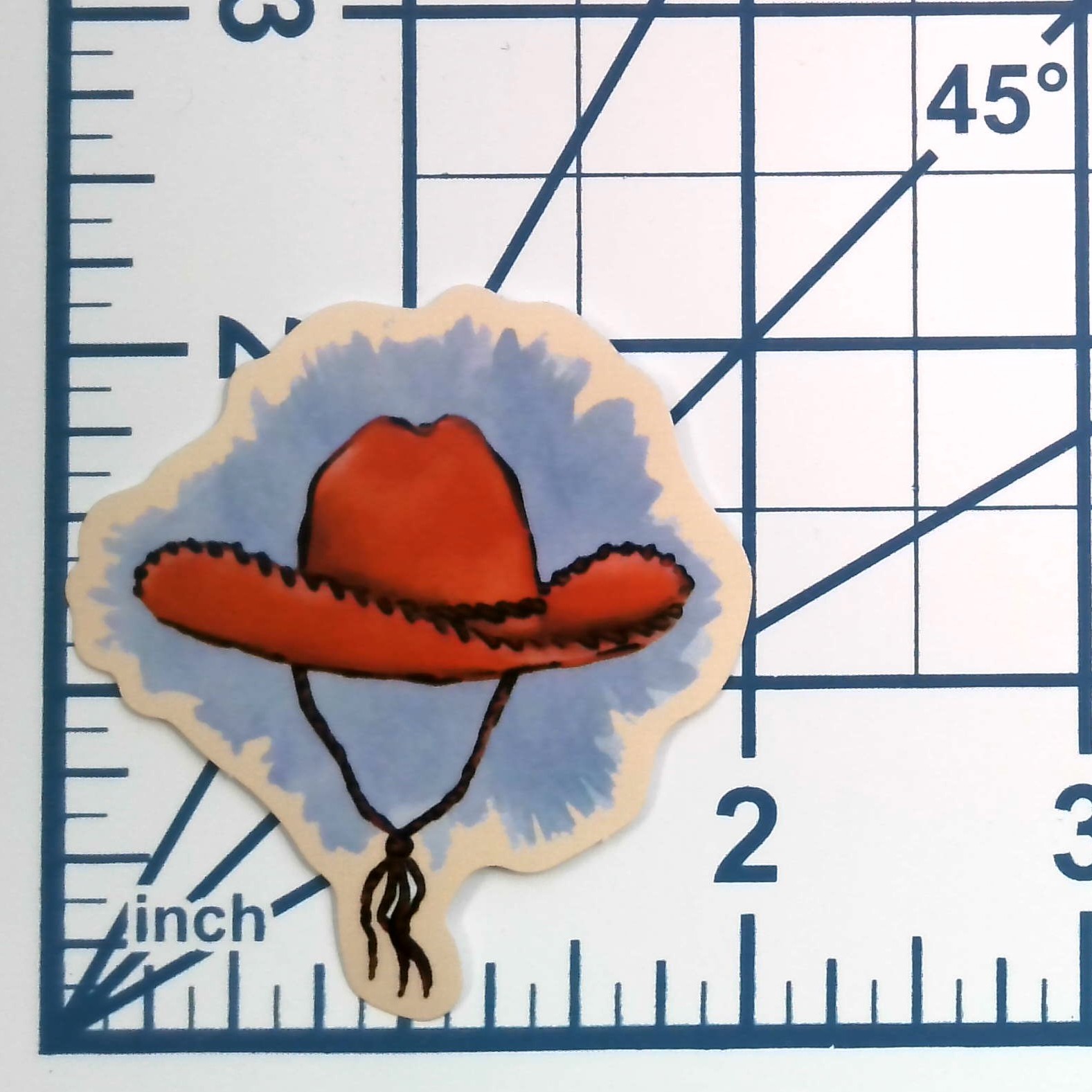 Red Cowboy Hat Vinyl Sticker Vintage Western Stetson Retro Fashion Decal