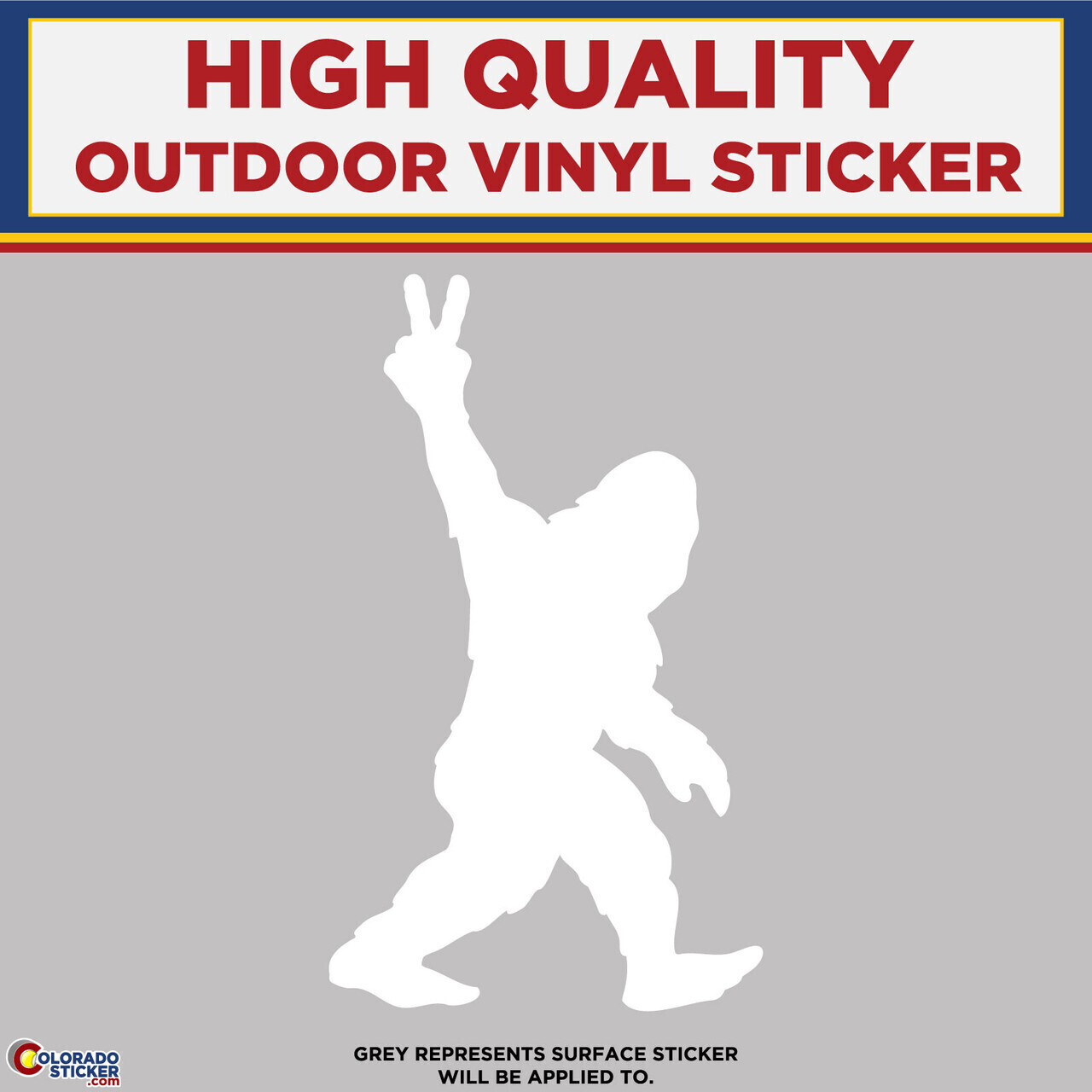 Big Foot with Peace sign, Die Cut High Quality Vinyl Stickers
