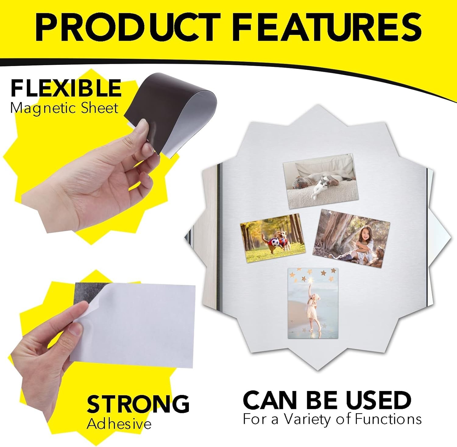 Magnetic Adhesive Sheets, 4" X 6" 10 Pack Cuttable Magnets Flexible Magnet Sheet