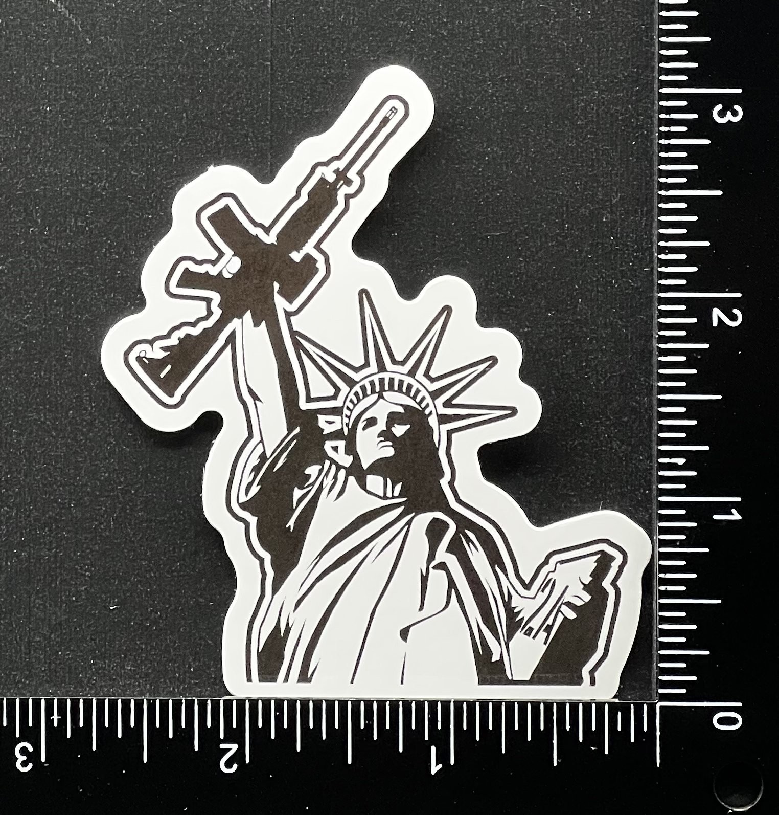Machine Gun Statue of Liberty – Vinyl Sticker – Heavy Duty