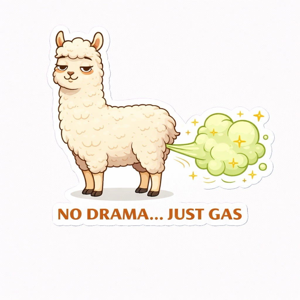 Funny Farm Animal Fart Sticker Set Humor