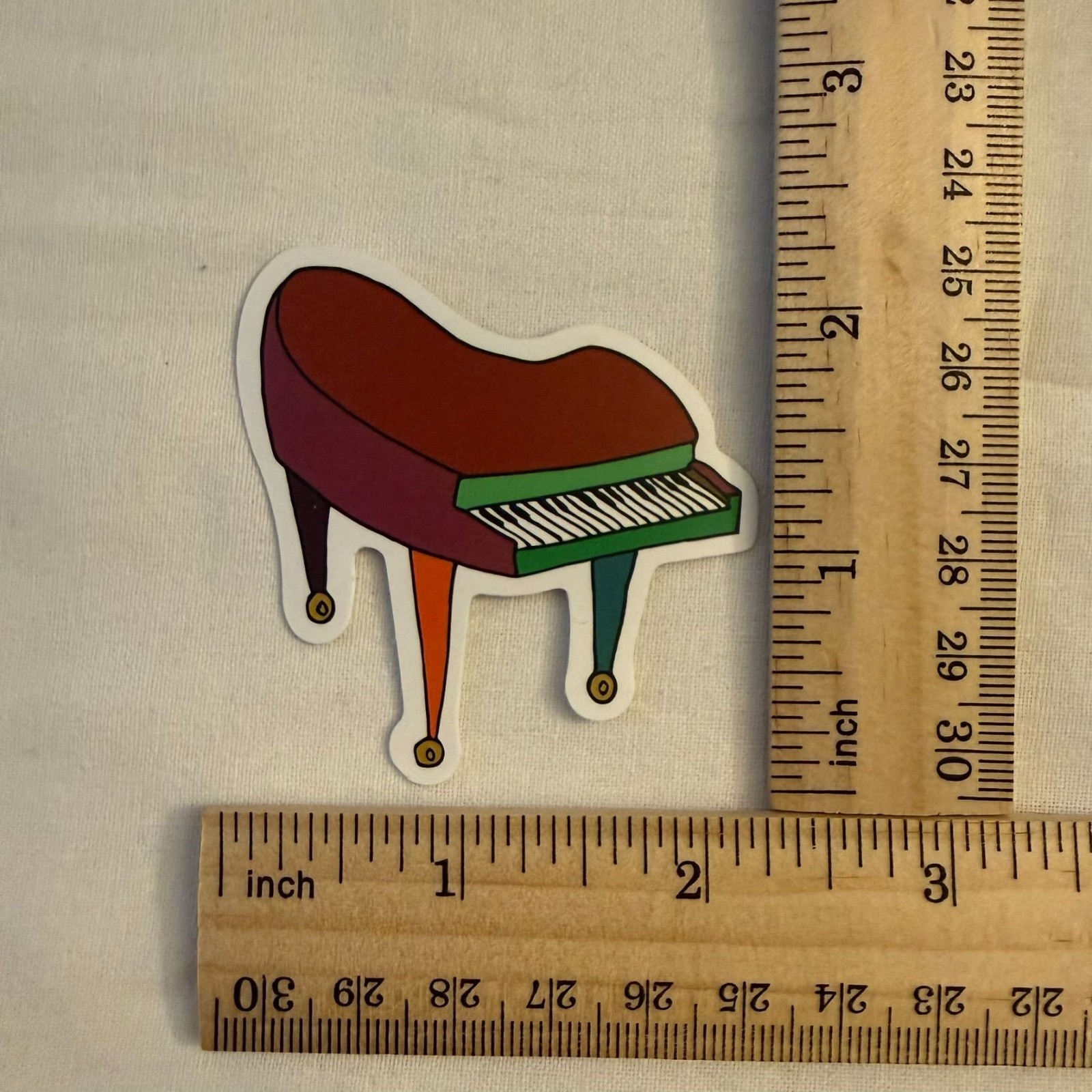 Colorful Piano Sticker Kidcore Music Piano 2.25×2.25 in Vinyl No75