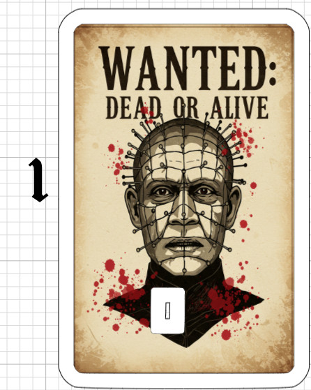 Wanted Poster Pinhead Credit Debit ATM Card Skin Sticker Halloween Horror Hell