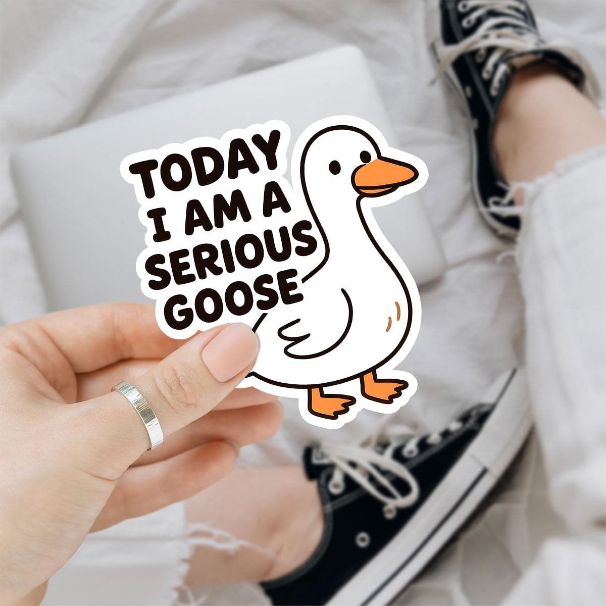 (3 Pcs) Today I Am A Serious Goose Sticker – Silly Goose Stickers – Funny Goo…