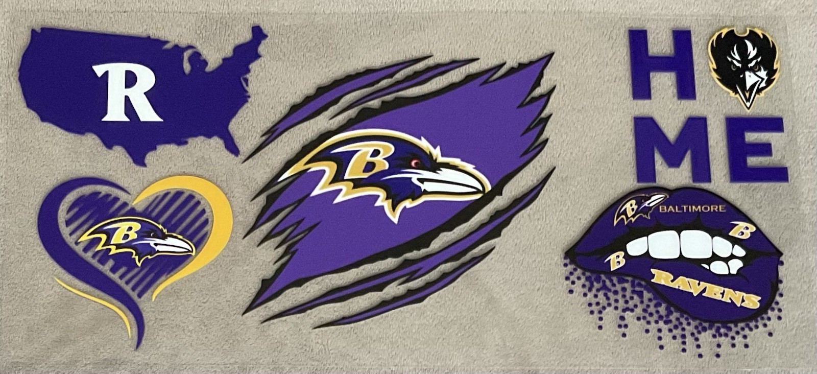 NEW BALTIMORE RAVENS Football UV DTF Transfer Sticker Cup Wrap DIY Cups Bottles