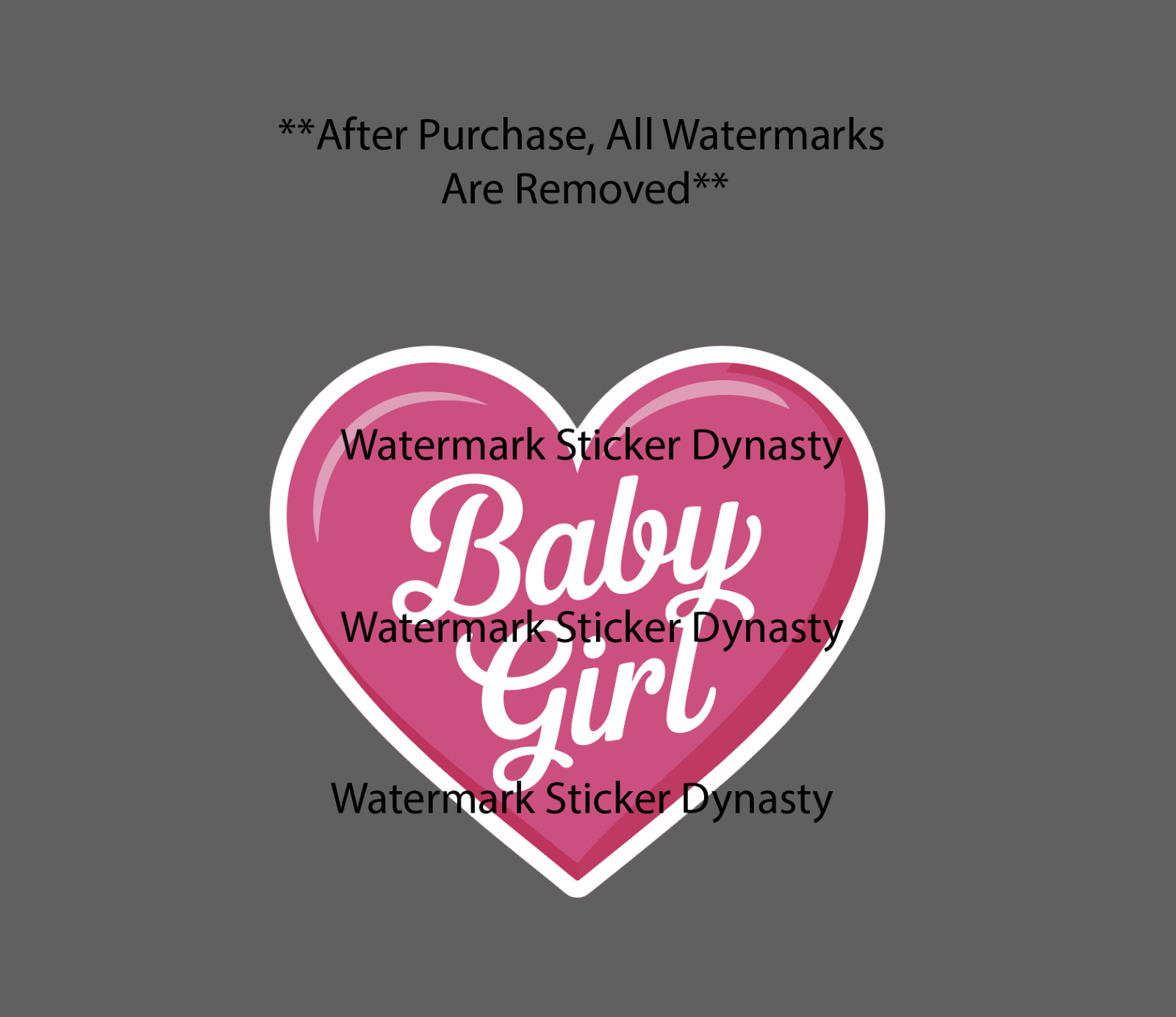 Baby Girl Sticker Waterproof Decal Heart Love Relationship Life Family Gift NEW