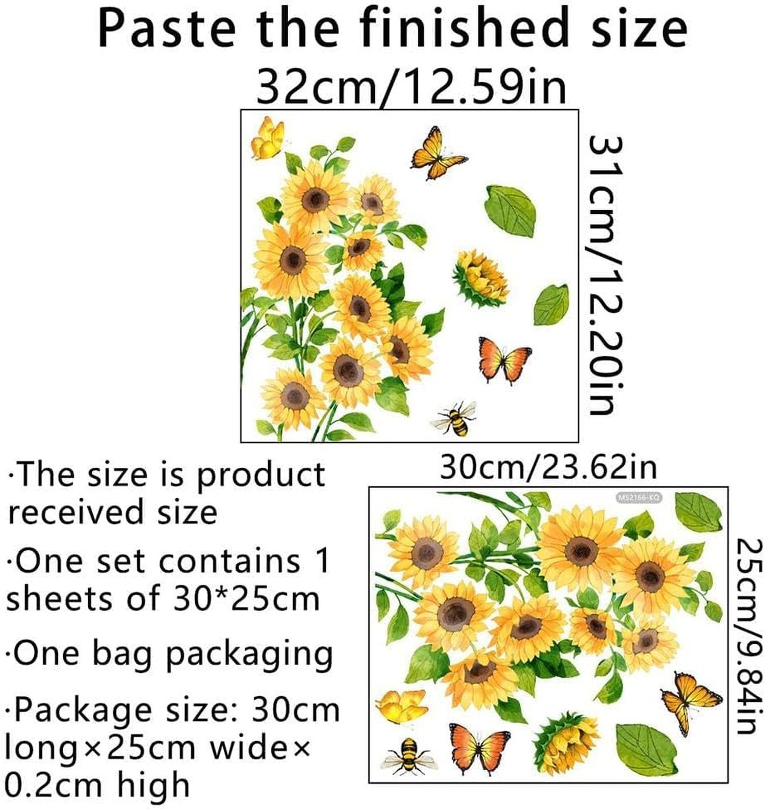 Sunflower Butterfly Bathroom Toilet Sticker Self-Adhesive Waterproof PVC Wall…