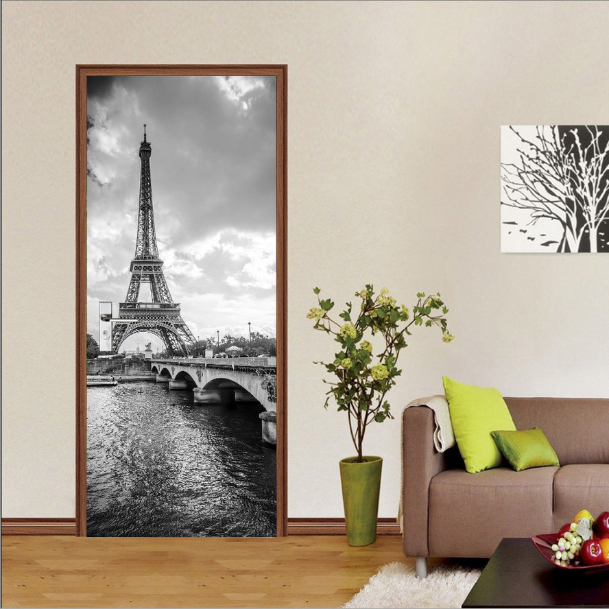 Abstract Style Morden PVC Door Sticker Art Wall Decals Mural 3D Home Room Decor