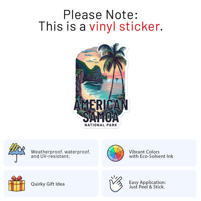 Retro American Samoa National Park Vinyl Decal Car Bumper Sticker