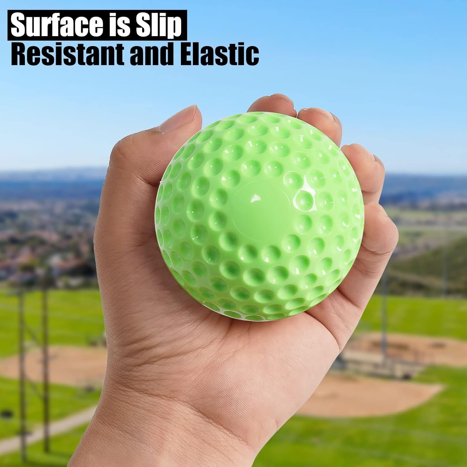 Baseballs 12 Pack Dimpled Baseballs, 9-Inch Pitching Machine Balls for Hand-E…