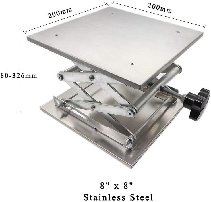 8" x8",Stainless Steel Lab Jack Scissor Stand Platform,Lab Lift Stand Table, Sci