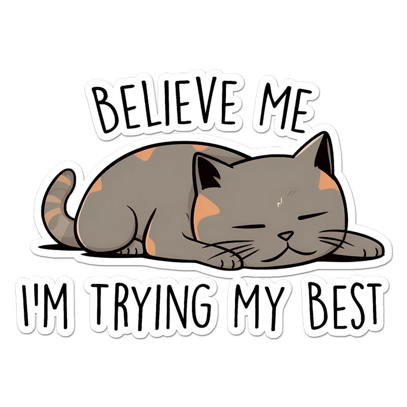 Trying My Best, Vinyl Decal Sticker, Indoor Outdoor, 3 Sizes, #11564