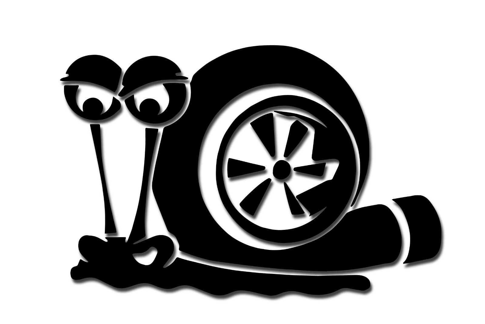 Cartoon Turbo Snail (Left) JDM Car SUV Truck Window Bumper Vinyl Decal Sticker