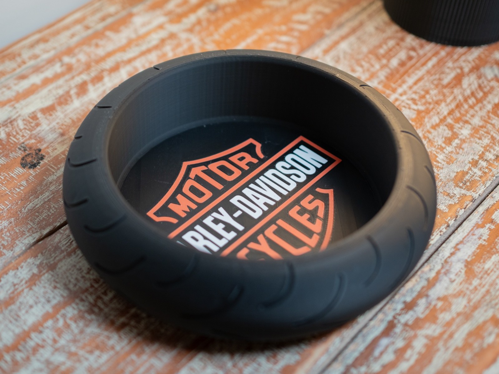 Harley Davidson – 3D Printed Tire Ashtray | Style Tray | Unique Gift for Bikers