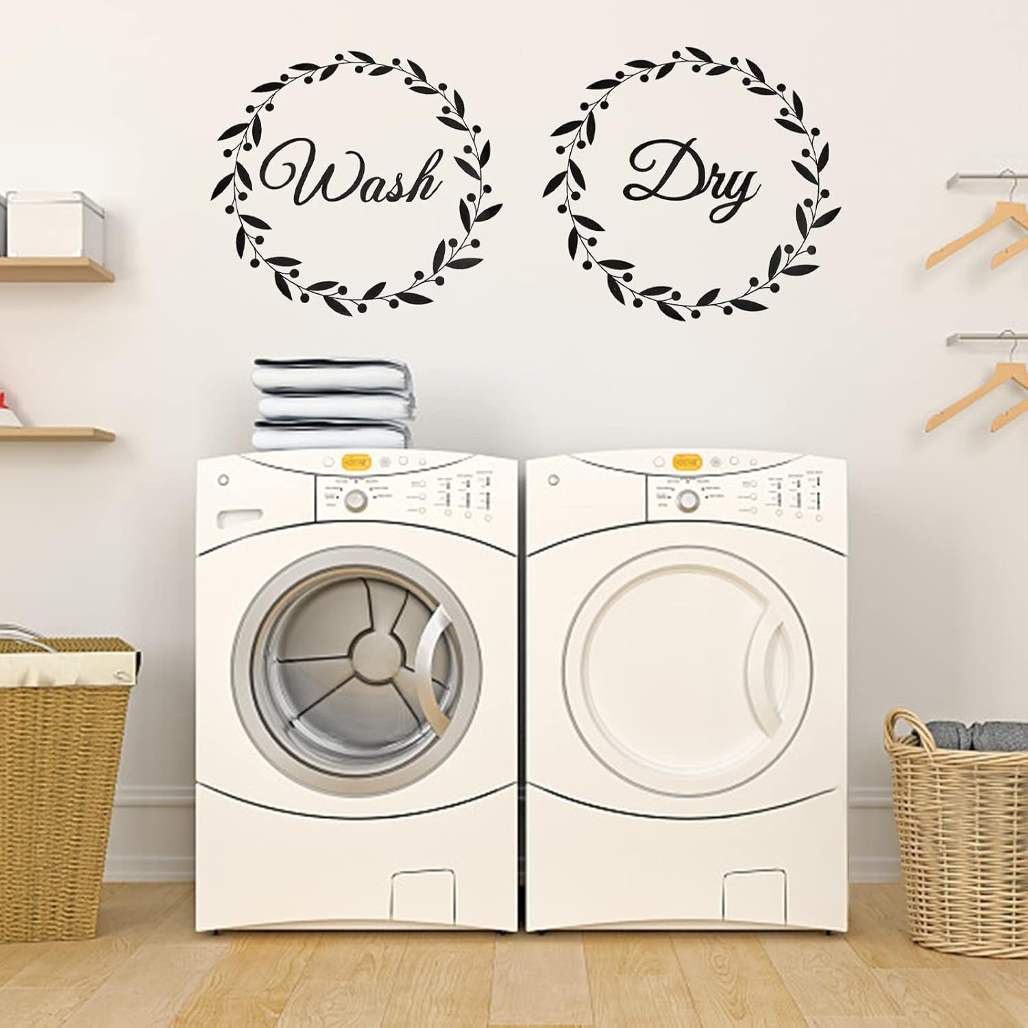 Laundry Room Decals Washer and Dryer Decals Wash Dry Wall Stickers Decor Viny…