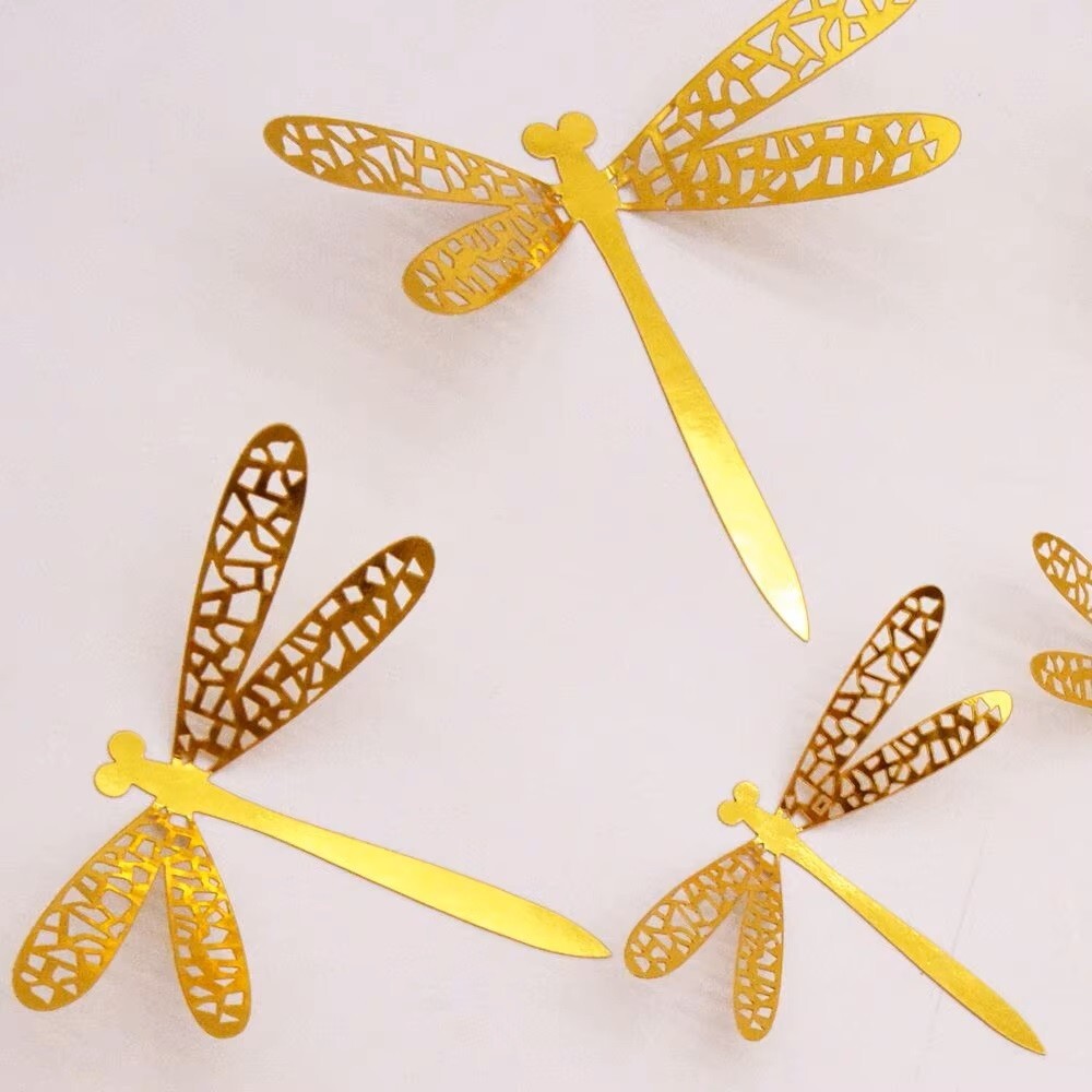 12 Pieces Gold Dragonfly stickers 3d dragonfly stickers for home decorati