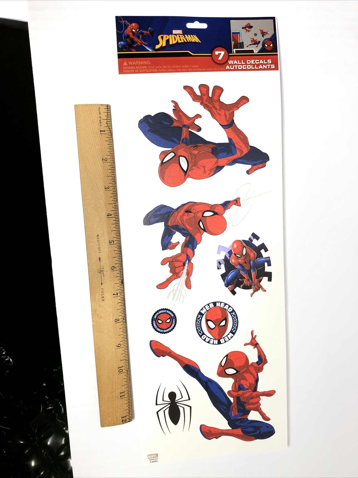 Spider-Man Wall Decals Removable & Repositionable Marvel Made in USA