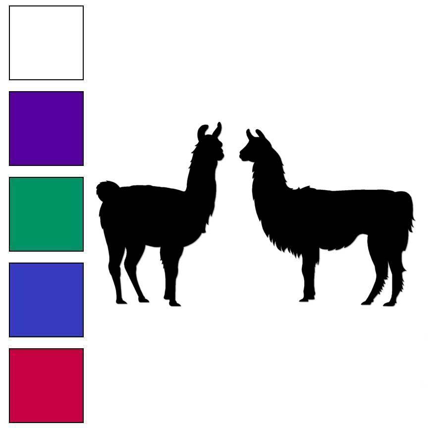Pair Llamas Alpacas, Vinyl Decal Sticker, Multiple Colors & Sizes #7112