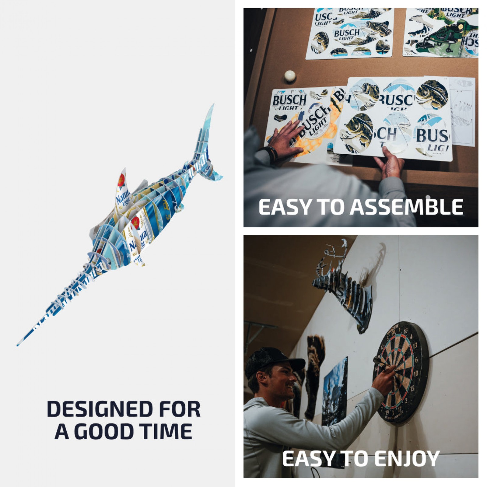 Natural Light Carboard Marlin Mount Multi-Color