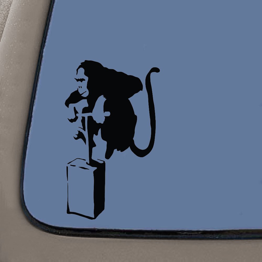 CMI DD028 Banksy Dynamite Monkey Inspired Decal Sticker | 7.5-Inches by