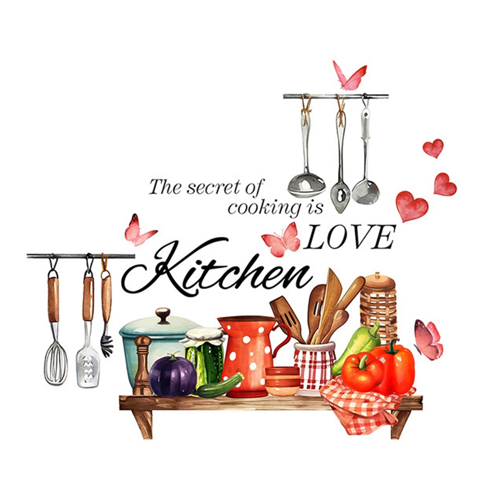 Quick and Easy Kitchen Transformation with Cook Utensils Wall Stickers