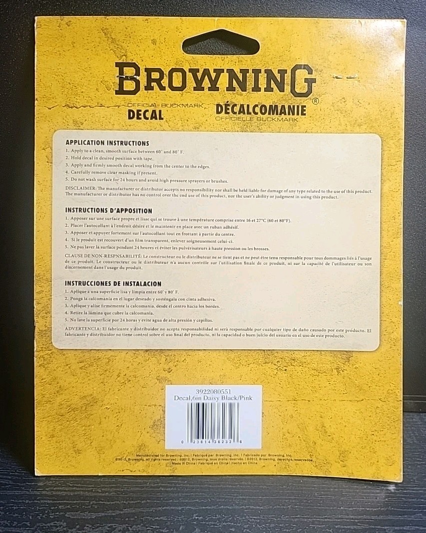 Official Browning Logo – Daisy Black/Pink