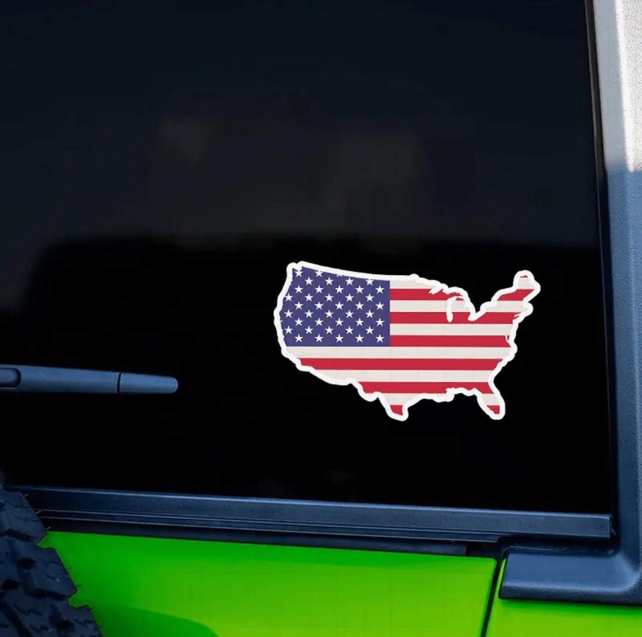 American Flag Map USA 5” Inch Waterproof Vinyl Sticker Decal Patriotic 1PC