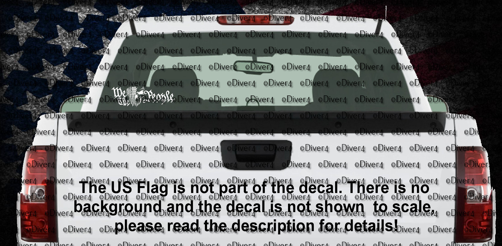 We The People with US Flag and Skull Decal USA Made US Seller