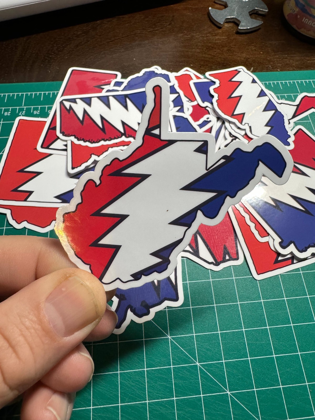 West Virginia Stealie – Grateful Dead – Laminated Vinyl Sticker 3"x3"