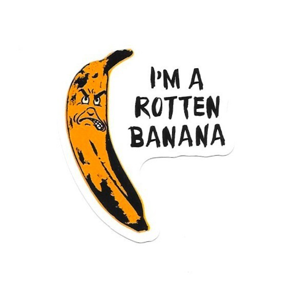 Rotten Banana Vinyl Sticker Funny Sarcastic Grumpy Fruit Humor Gift