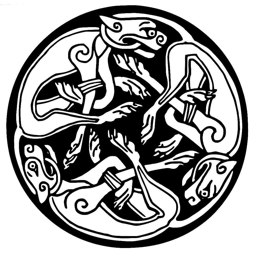 Celtic Round Dogs Sticker Decal