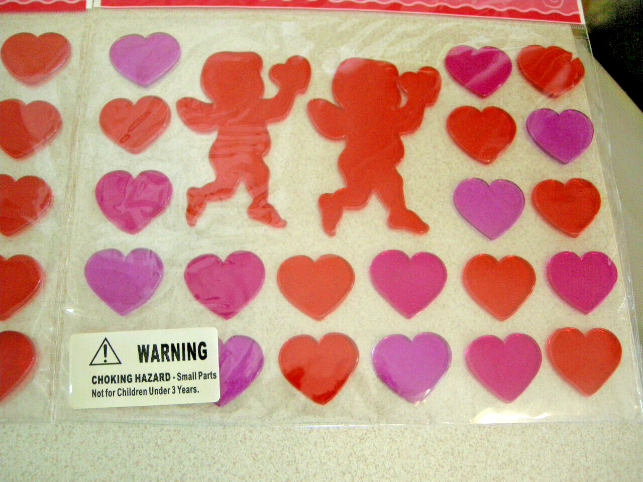 46 Total GEL STICKERS Valentines Heart Shaped Decorations – Windows Mirrors *NEW