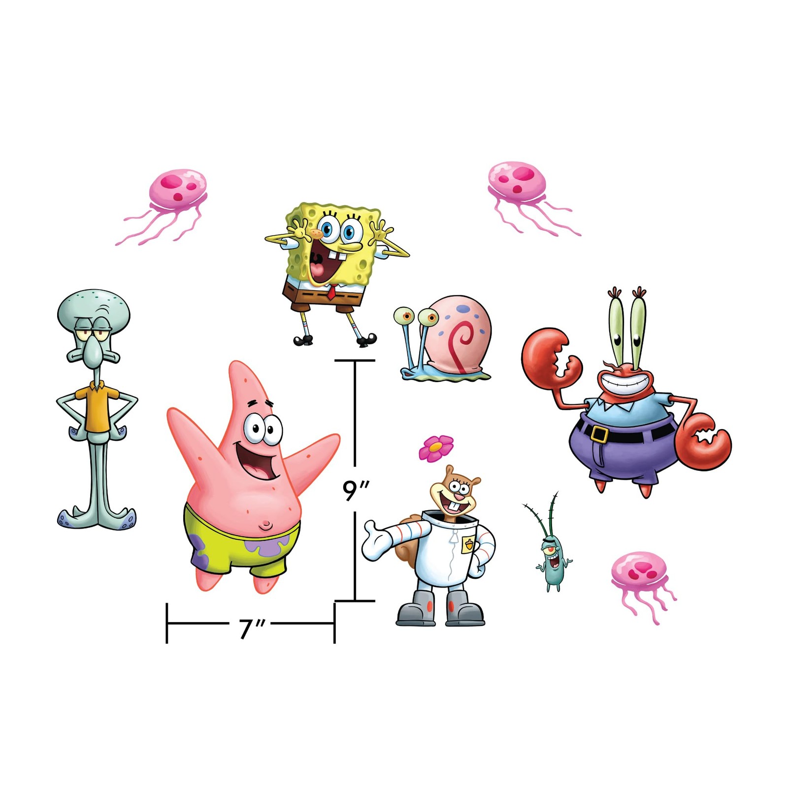 Spongebob Squarepants Wall Decals – Patrick Star, Squidward, Mr. Krabs, Gary,…