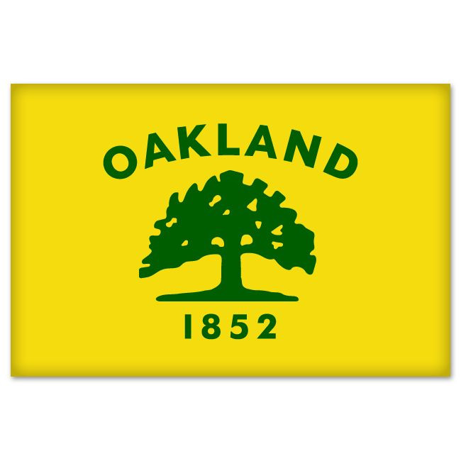 Oakland California City Flag car bumper sticker decal 5" x 3"