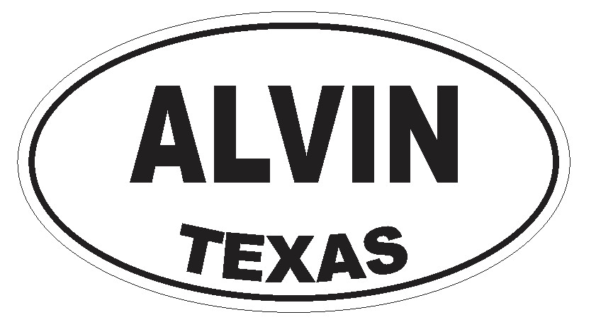 Alvin Texas Oval Bumper Sticker or Helmet Sticker D3113 Euro Oval