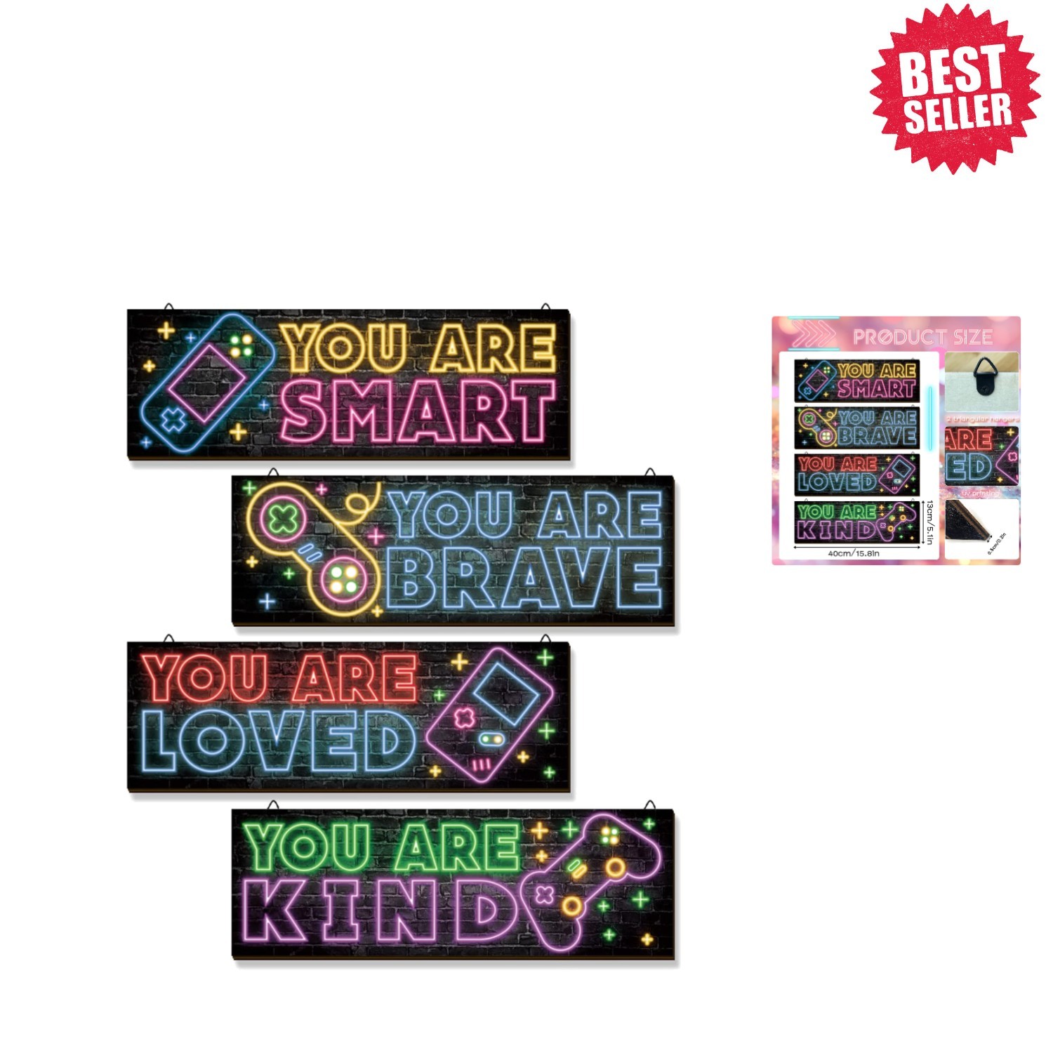 Colorful Neon Gaming Wall Art – 4 Inspirational Pieces for Boys' Spaces