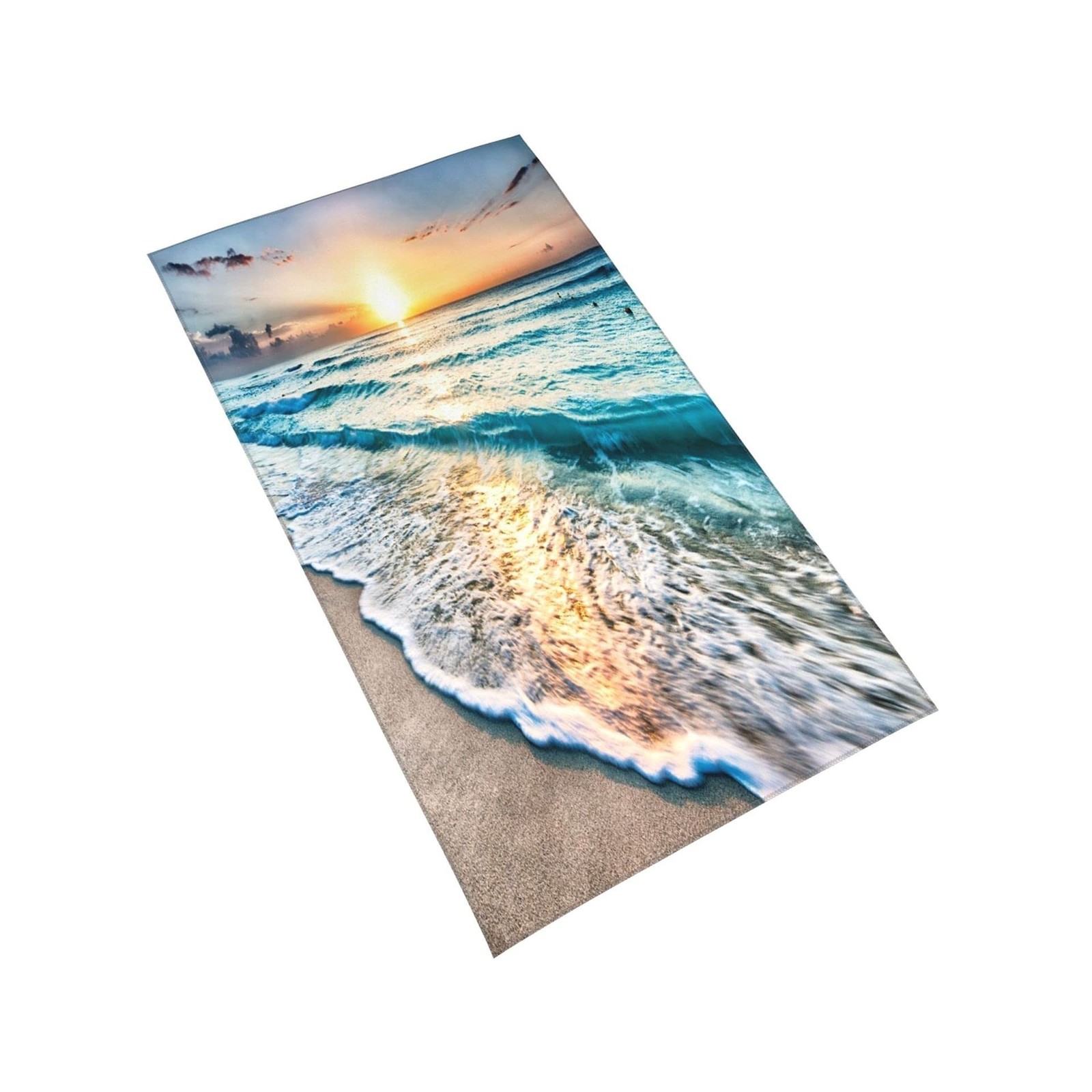 Hand Towels for Bathroom,Set of 2,Tropical Sea Beach Ocean Waves Seaside Scen…
