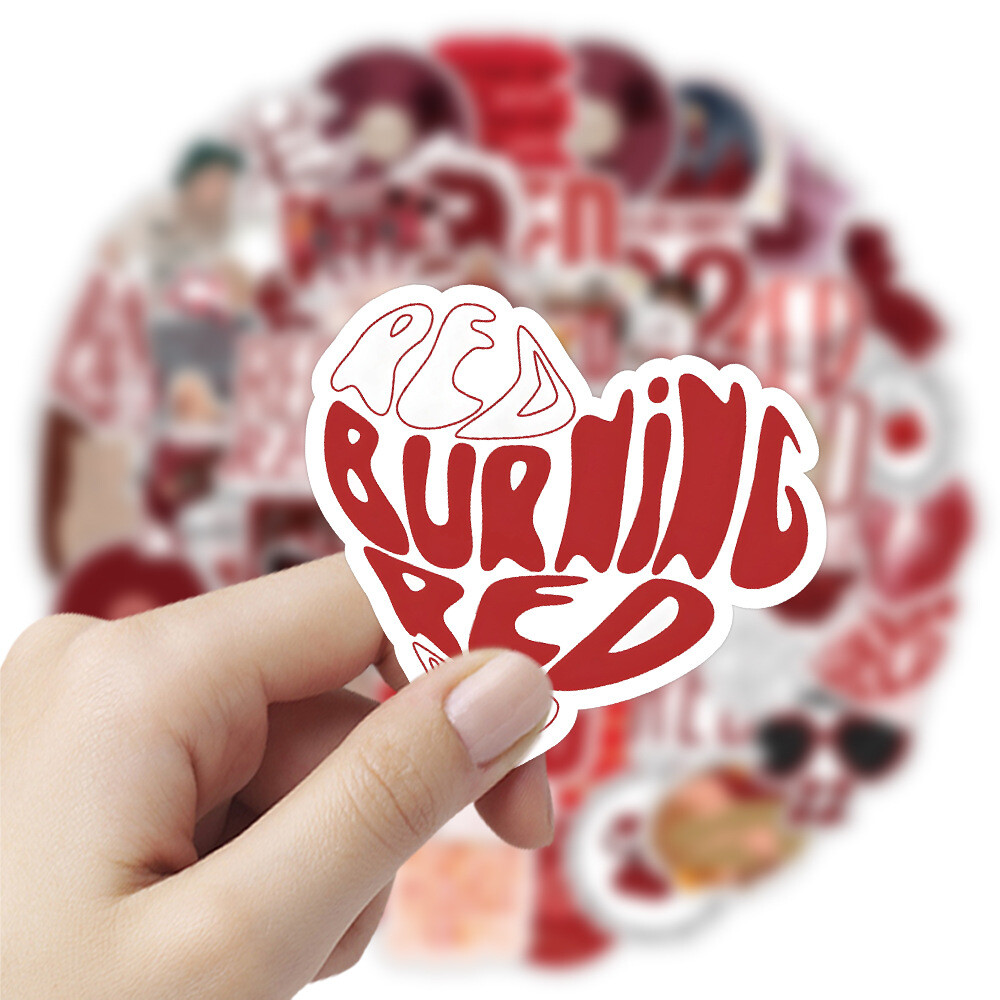 100Pcs Red – Taylor's Version Sticker for Adults Teens Girls Water Bottles