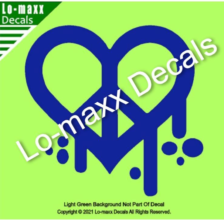 Dripping Graffiti Peace Heart Superior Quality Unique Die Cut Vinyl Decal Art