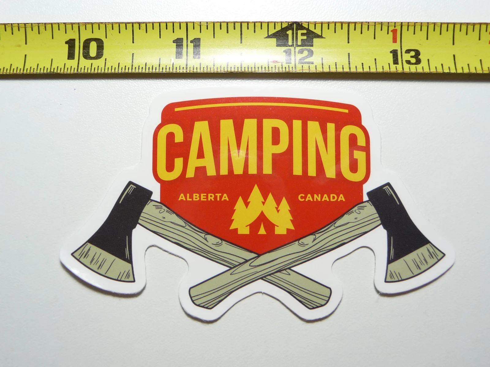 CAMPING ALBERTA AXES SMALL STICKER DECAL CAMPING S HIKE HIKING NATURE ADVENTURE