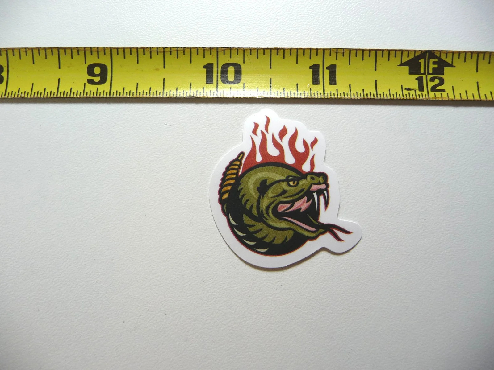 RATTLE SNAKE FLAMES SMALL STICKER DECAL FUNNY
