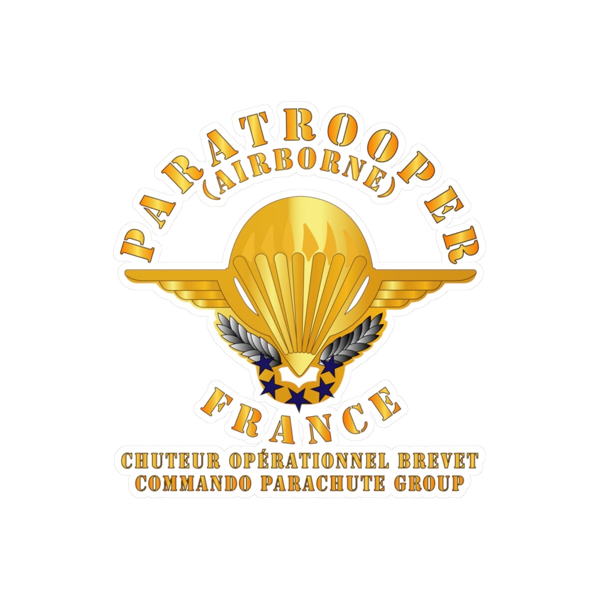 Kiss-Cut Vinyl – France – Airborne – Commando Parachute Group